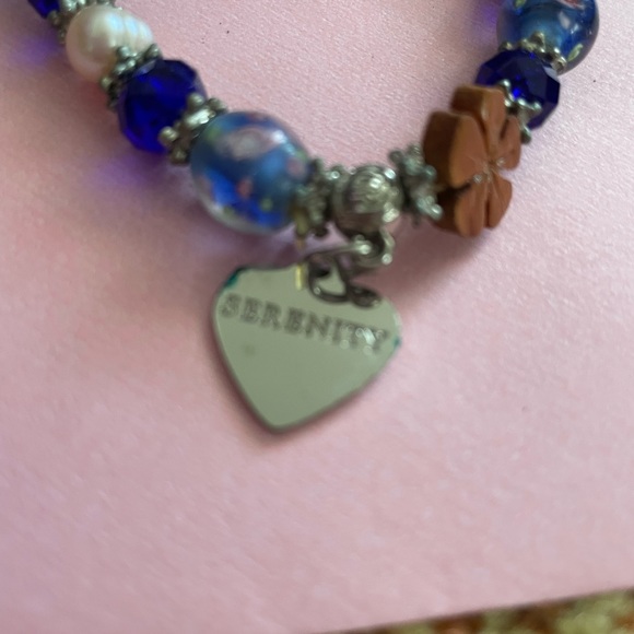 Blue Beaded Serenity Bracelet - Gorgeous - Never Worn - Gift Quality - Picture 2 of 6